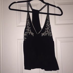 Strappy deep v tank top